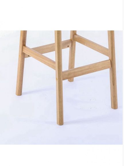 Latifah Wooden Bar Stool SH71cm - PU Ivory White *40% OFF Carousel 9