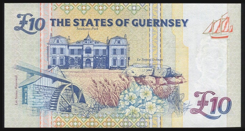 Guernsey - 10 Pounds - P57a - D000157 - Low Serial - Unc Carousel 2