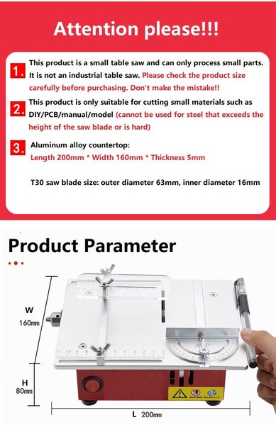 Mini Multifunctional Table Saw Electric Desktop Saws Woodworking Bench DIY Carousel 2
