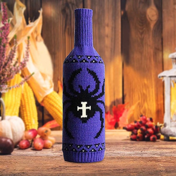 Halloween Decoration Skull Pumpkin Wine Bottle Cover for Garden Carousel 2