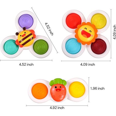 3PCS Pop up Suction Cup Spinner Toys for 3 4 Year Old Boy Girl Carousel 10