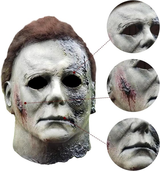 Halloween Michael Myers Mask, Halloween Horror Cosplay Scary Black Mask Carousel 2