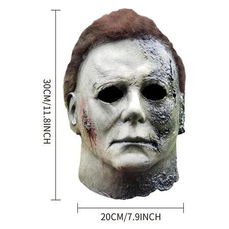 Halloween Michael Myers Mask, Halloween Horror Cosplay Scary Black Mask Carousel 6