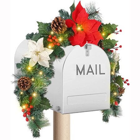 hristmas Mailbox Decorations Wintry Berries Greenery Branches Cones Carousel 1