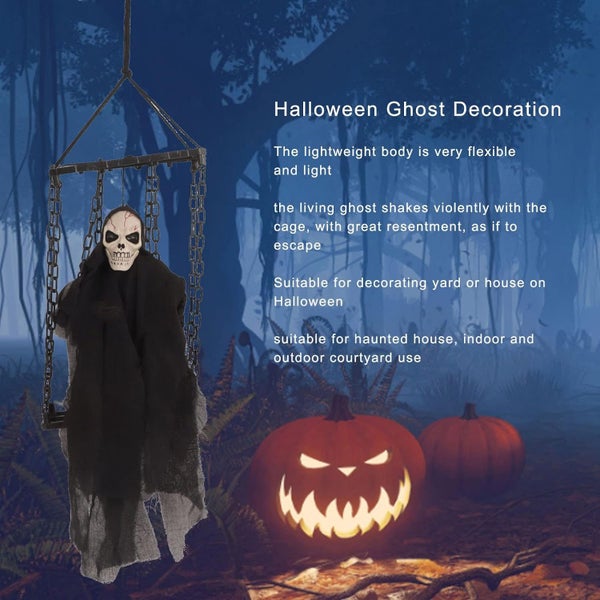 Halloween Animatronic Decorations Outdoor Propwith Lighted Eye Creepy Laughter Carousel 2