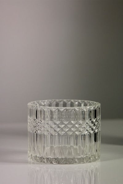 Glass - Deluxe 'Cut' Pattern Cylinder - Clear - Set of 24 Carousel 1
