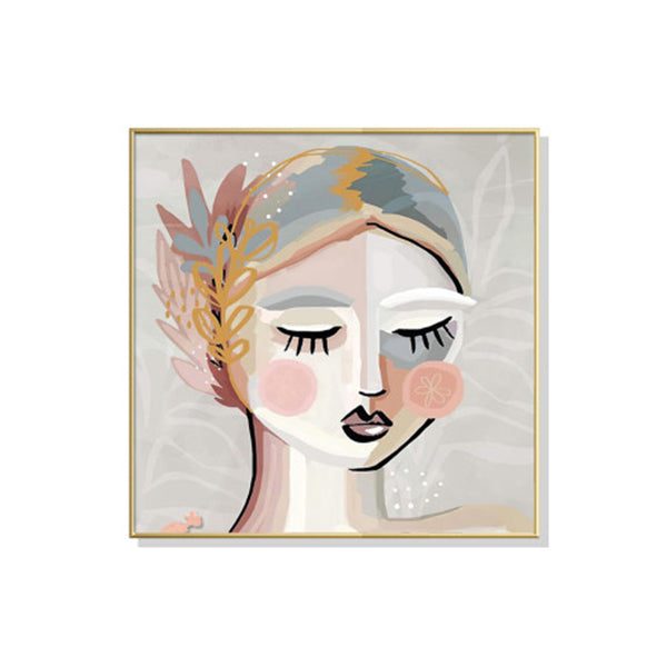 Calm Girl Gold Frame Canvas Wall Art Carousel 1