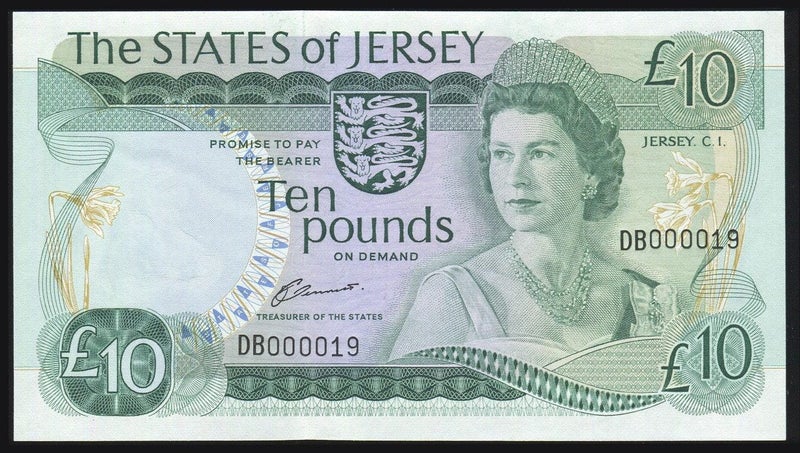 Jersey - 10 Pounds - P13a - DB000019 - Low Serial - Unc Carousel 1