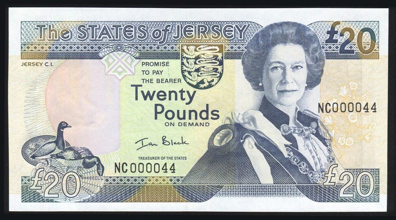 Jersey - 20 Pounds - P29a - NC000044 - Low Serial - Unc Carousel 1