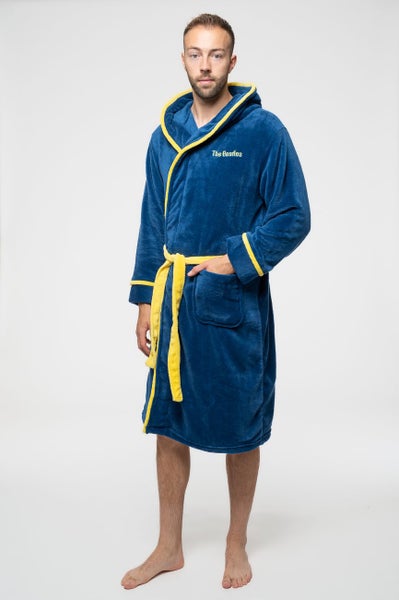 The Beatles Bathrobe Yellow Submarine Logo new Official Mens Navy Blue Unisex Carousel 5