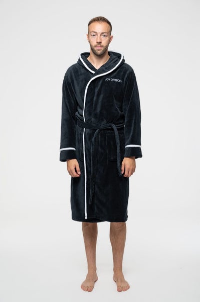 Joy Division Bathrobe Unknown Pleasures Official Black super soft fleece Unisex Carousel 5