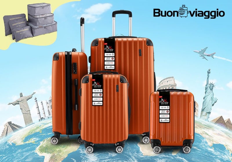 4PCS Luggage Suitcase Trolley Set Carousel 1