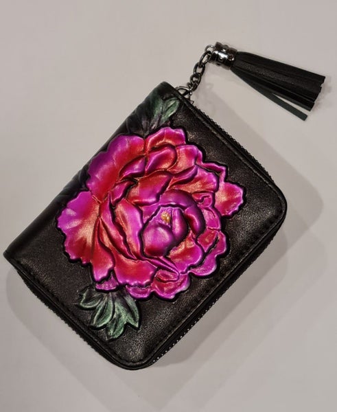 RFID Wallet Genuine Leather Clutch Flower - HARD TO FIND ITEM62935699975809114