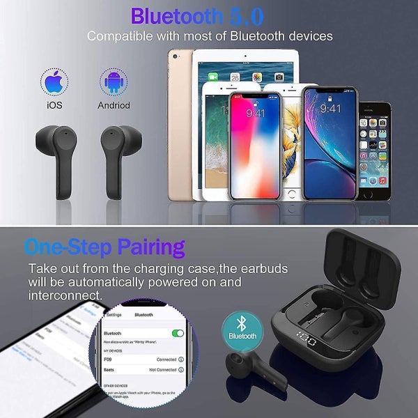 Wireless Earbuds With Charging Case Touch Control Waterproof Sports Earphone Carousel 2