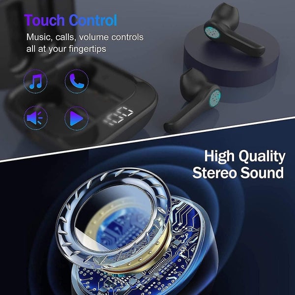 Wireless Earbuds With Charging Case Touch Control Waterproof Sports Earphone Carousel 4