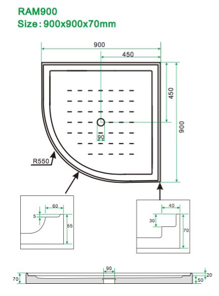 SALE! Shower Box - 2 sides sliding doors (900x900x1950mm- Lennox Bathroom Carousel 2