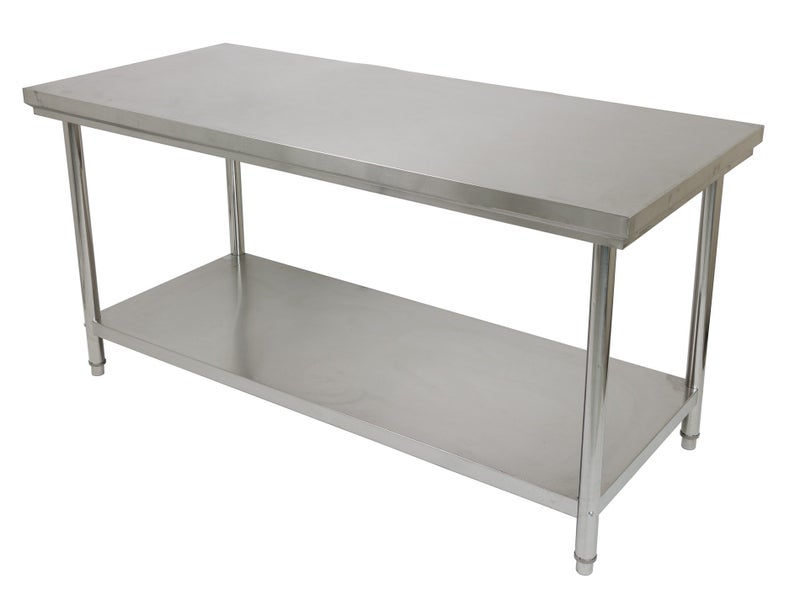 1.8m x 80cm Stainless Steel Commercial Work Bench Counter Top with Lower Shelf Carousel 1