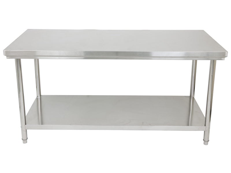 1.8m x 80cm Stainless Steel Commercial Work Bench Counter Top with Lower Shelf Carousel 2