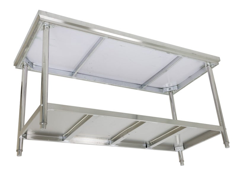 1.8m x 80cm Stainless Steel Commercial Work Bench Counter Top with Lower Shelf Carousel 3