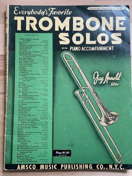 Rare Vintage Music - Everybody’s Favorite Trombone Solos Amsco Publishing 1940 Carousel 1