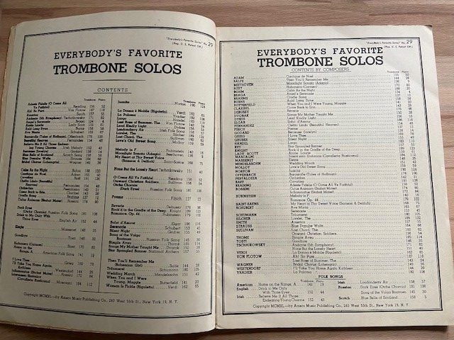 Rare Vintage Music - Everybody’s Favorite Trombone Solos Amsco Publishing 1940 Carousel 2