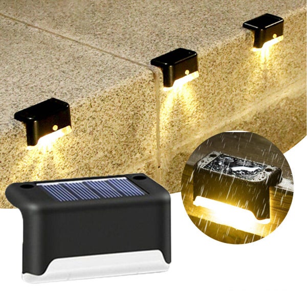 Solar Deck Lights Outdoor Waterproof LED Steps Lamps for Stairs Fence Carousel 1