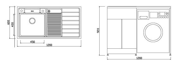 LAUNDRY TUB 1200mm Carousel 5