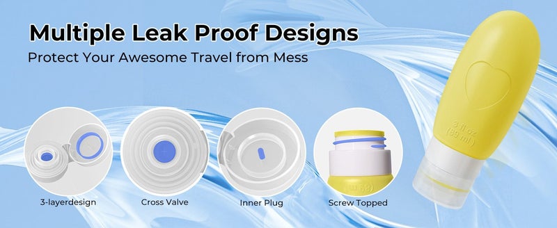 Silicone Travel Bottles for Toiletries,4 Pcs Travel Size Container Carousel 2