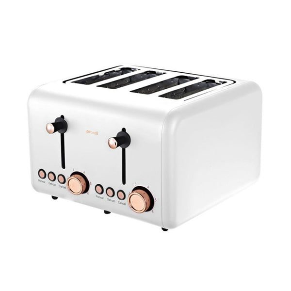 4 Slice Toaster Rose Trim Collection White Carousel 1