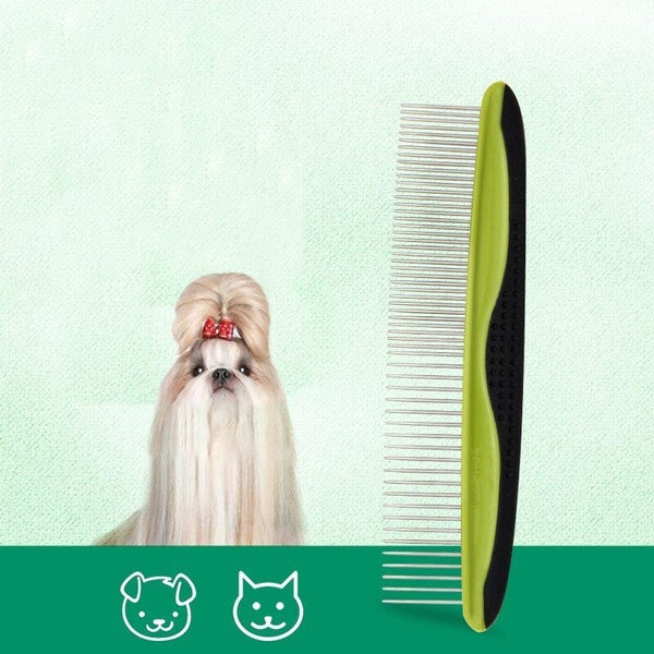 Stainless steel pet comb safety round teeth non-slip dog brush Carousel 1