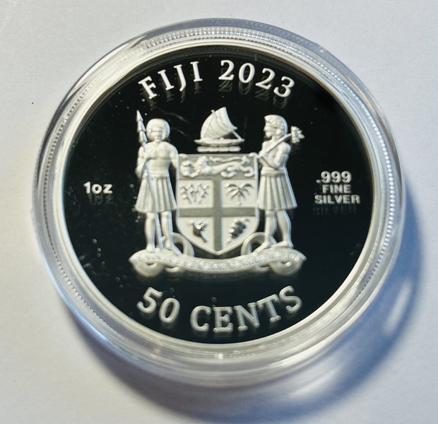 2023 1 oz Fiji Dogs .999 Silver BU Coin rare ( Mintage 12,000) Carousel 2