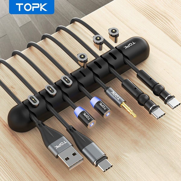 TOPK L35 Cable Organizer Magnetic Plug Box Silicone Cable Winder Carousel 2