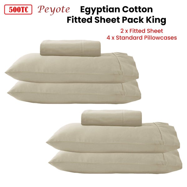 500TC Egyptian Cotton Fitted Sheet Pack King Peyote Carousel 2