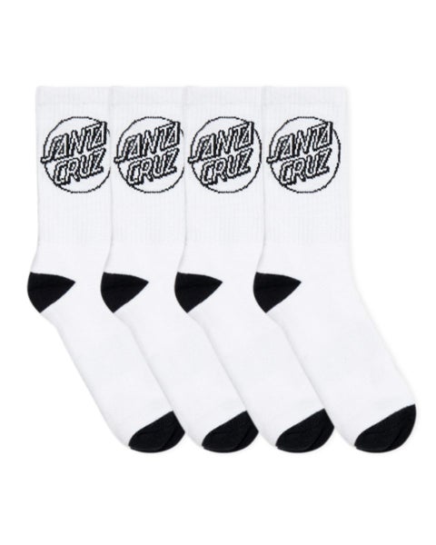 Santa Cruz MENS OPUS DOT 4 PACK SOCKS WHITE Mens US Size 7-11 Carousel 1