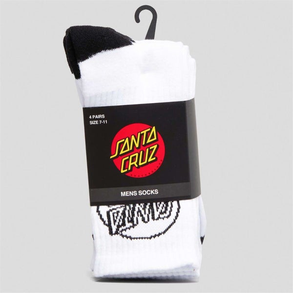 Santa Cruz MENS OPUS DOT 4 PACK SOCKS WHITE Mens US Size 7-11 Carousel 5