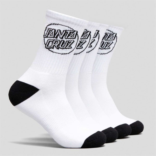 Santa Cruz MENS OPUS DOT 4 PACK SOCKS WHITE Mens US Size 7-11 Carousel 2