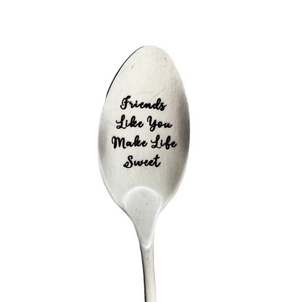 Engraved Coffee/Ice Cream Spoon - Friends Like You Make Life Sweet Carousel 1