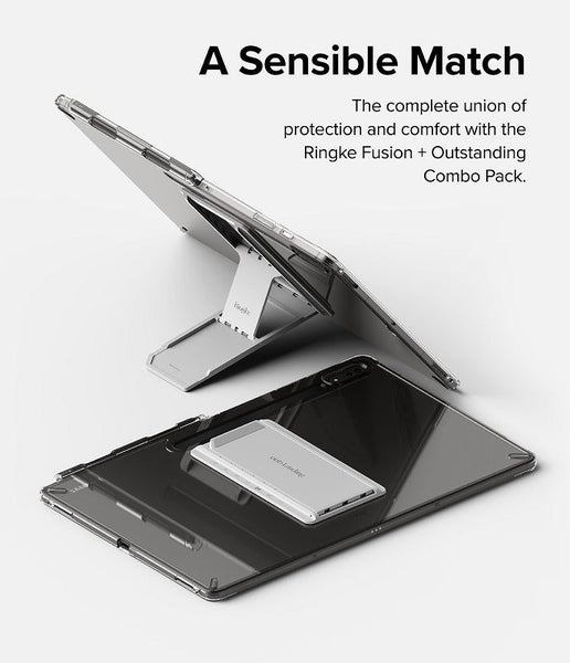 Galaxy Tab S8 Ultra Fusion Combo with Stand Clear (Light Gray) Case By Ringke Carousel 6