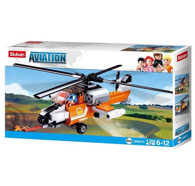 SLUBAN AVIATION FIRE HELICOPTER M38-B0667D 129PCS Carousel 1