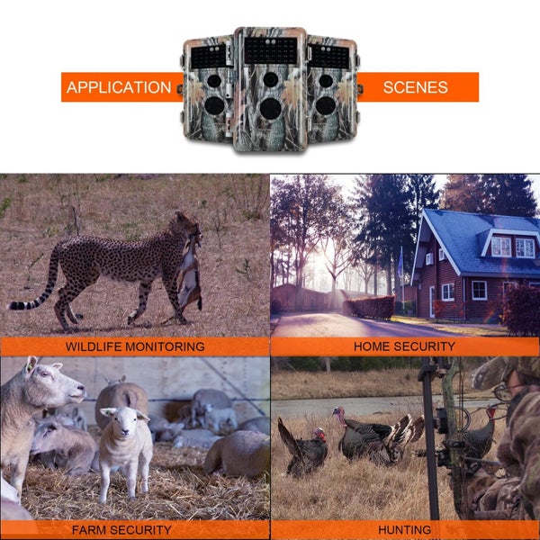 Wildlife Observing Trail Camera 32MP 1296P No Glow Night Vision Motion Activated Carousel 2