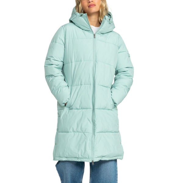 Roxy Womens Test of Time Hooded Long Line Padded Jacket - Blue Surf - L Carousel 1