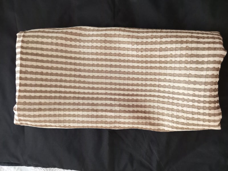 Cream & Antique Gold Stripe Polyester Mix Carousel 1