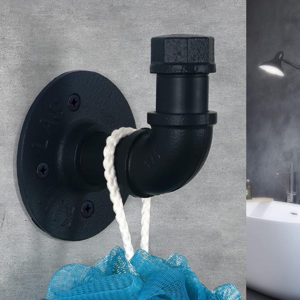 3pcs Industrial Iron Pipe Towel Hook Holder *Clearance Carousel 8
