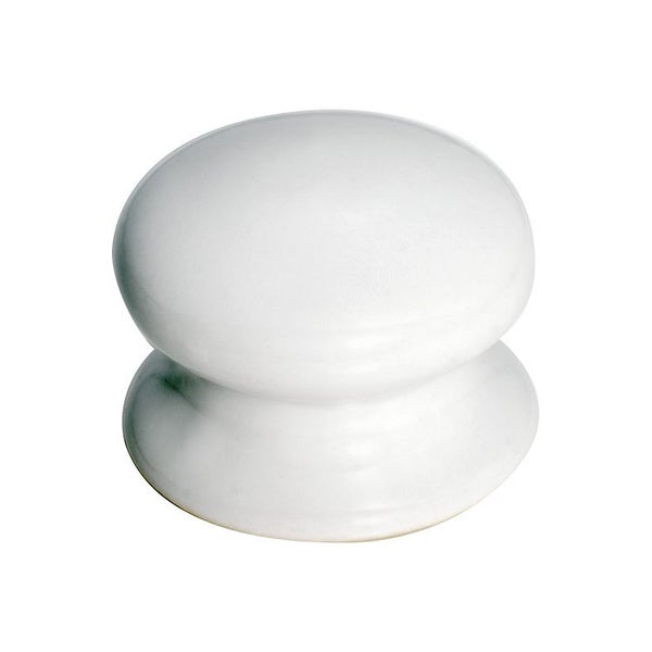 Tradco 3732WH Porcelain Dresser Knob White 50mm Carousel 1