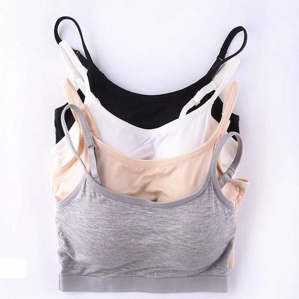 Cotton Sports Bra Pure Color Bra Without Underwire Sports Bralette Carousel 7