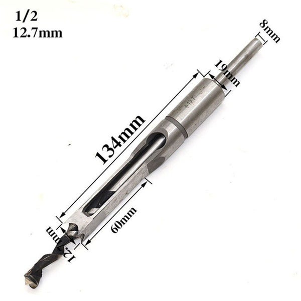 6/8/12.5mm HSS Square Hole Drill Bit Auger Bit Steel Mortising Carousel 1