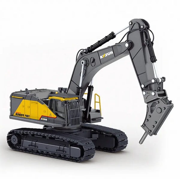 Die-cast Demolition Machine Digger Scale, 1:50, Metal, Huina 1723 (Yellow) Carousel 1