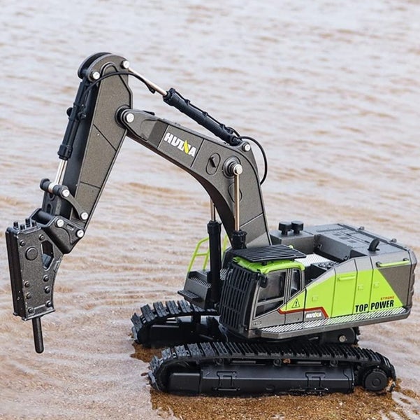 Die-cast Demolition Machine Digger Scale, 1:50, Metal, Huina 1723 (Yellow) Carousel 2