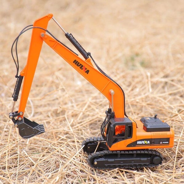 Die-cast Orange Long Arm Digger, Scale, 1:50, Metal, Huina 1722 Carousel 1