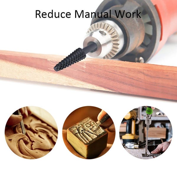 Woodworking Irregular Rotary File 5PCS Carving Knife Metal Hexagonal Carousel 7